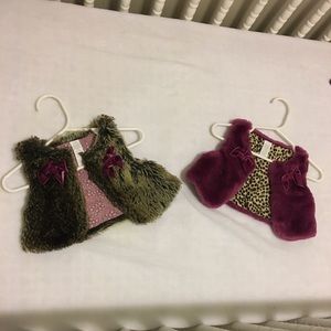 Faux fur baby vests